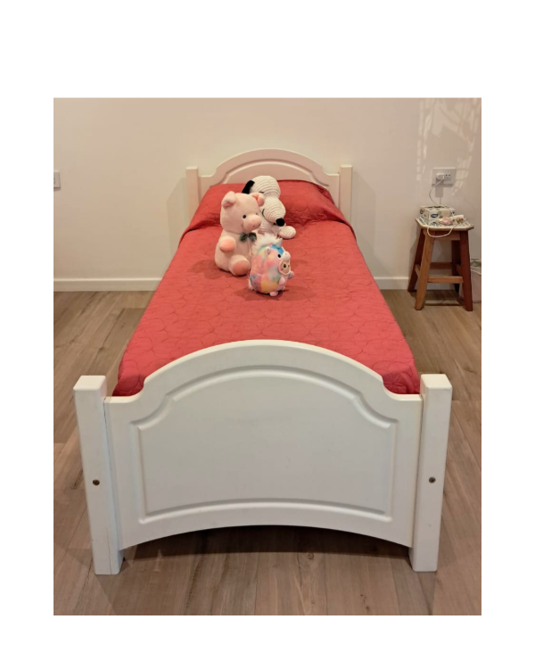 Producto - Cama de madera laqueada de 1 plaza
