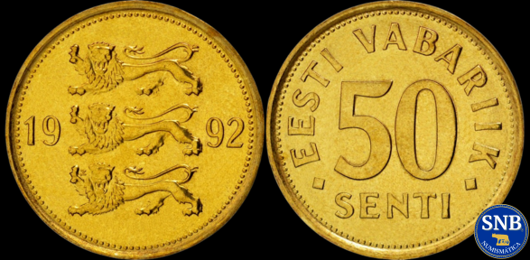 Producto - Estonia - 50 Senti (1992) KM #24 - Estado Constitucional