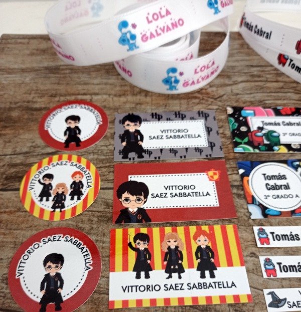 Producto - Etiquetas Escolares: Ropa / Cuadernos / Lápices - Combo 03