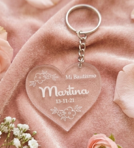Producto - Llavero Corazon con flores x 10u