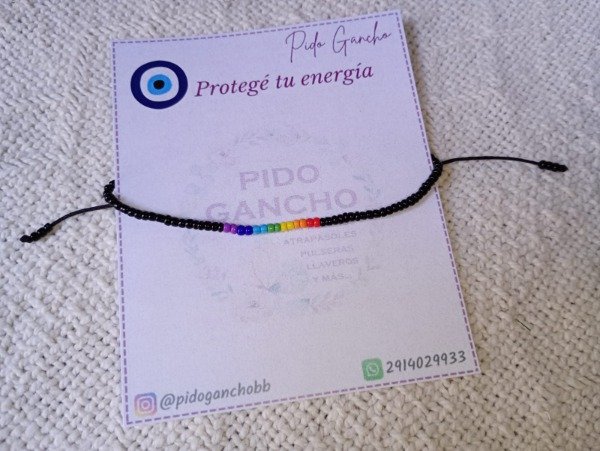 Producto - Pulsera invidivual negra 7 chakras