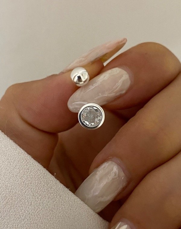 Producto - Piercing de ombligo punto luz plata 925