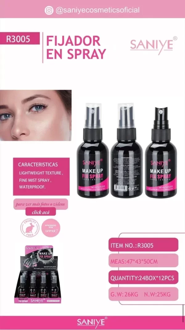 Producto - SANIYE FIJADOR EN SPRAY MAKE UP FIX SPRAY