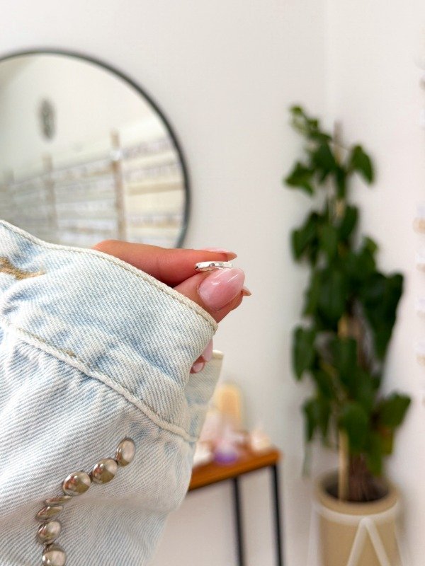 Producto - Ear cuff acero blanco liso