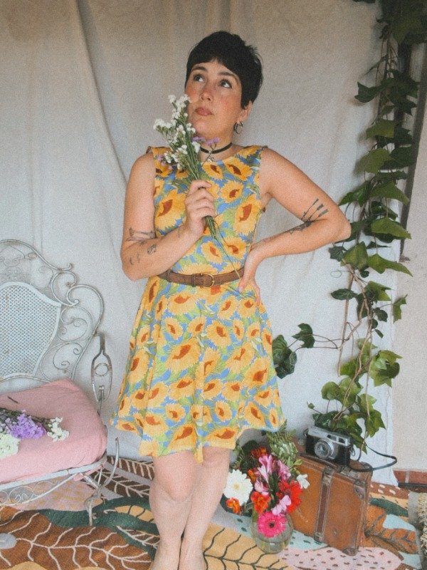 Producto - Vestido Ida del Carmen "Girasoles" - 0