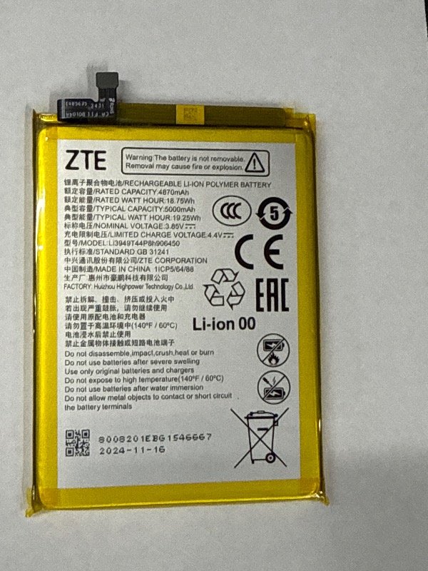 Producto - BATERIA ZTE A52 V30 VITA  MODELO Li3949T44P8h906450
