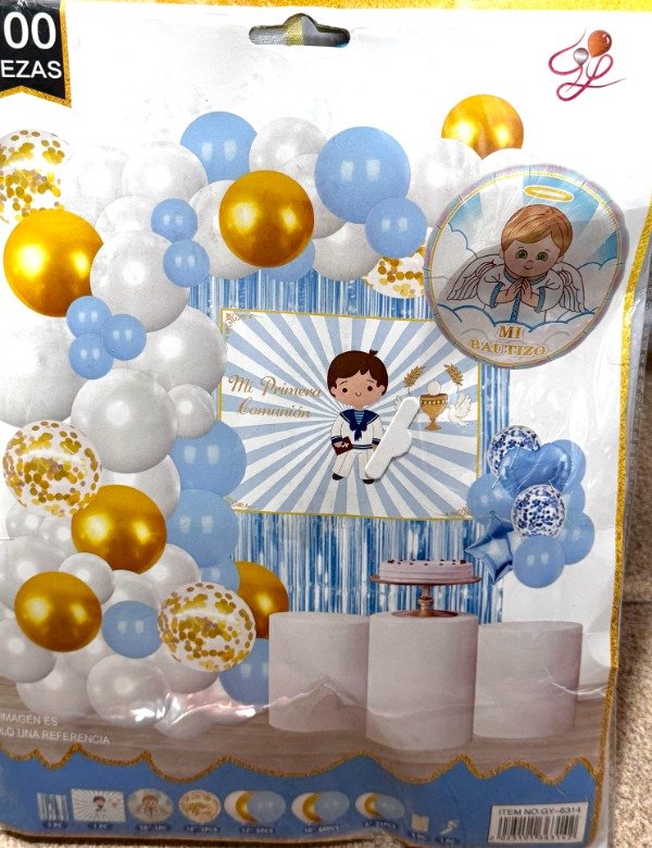 Producto - Kit de Globos Primera Comunión Niño 100pcs