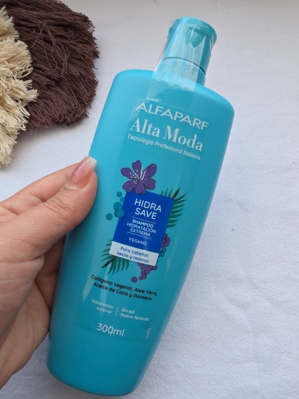 Producto - Shampoo Vegano Cabellos resecos Hidra Save Alta Moda por 300gr