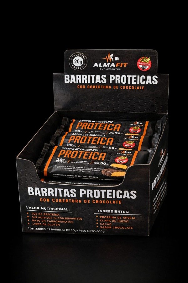 Producto - Barritas 20g Proteina sabor Chocolate Negro - Alma Fit - 1