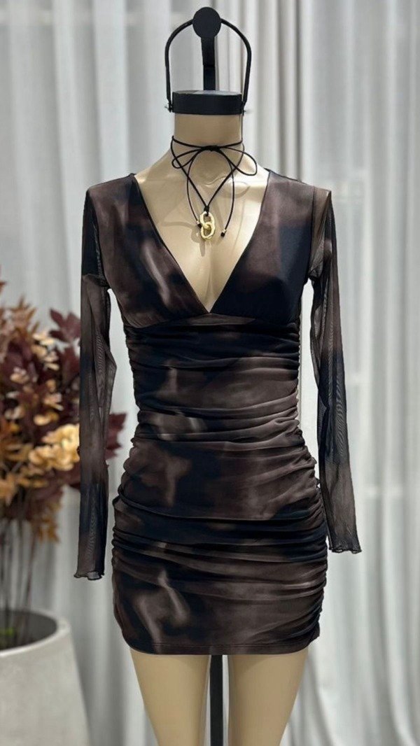 Producto - VESTIDO MARILYN SUBLIMADO CHOCOLATE