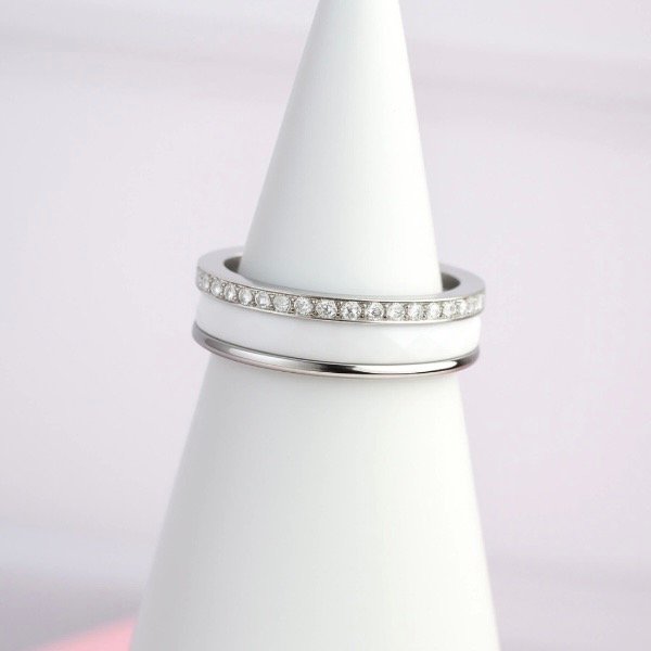 Producto - Anillo cerámica blanco