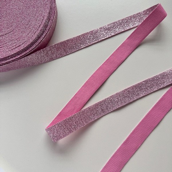 Producto - Elástico Rosa glitter 2 cm - x 5 mts