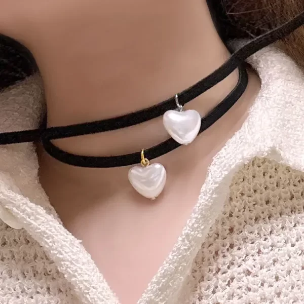 Producto - Choker Corazon blanco perla