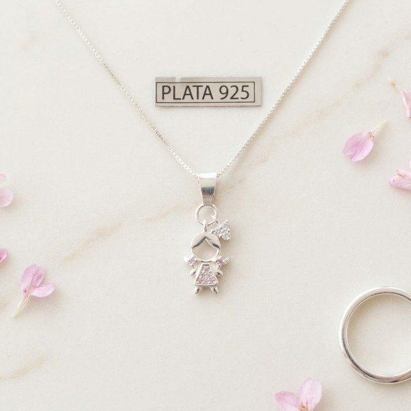 Producto - Conjunto Nena Rosa con Brillito -Plata 925