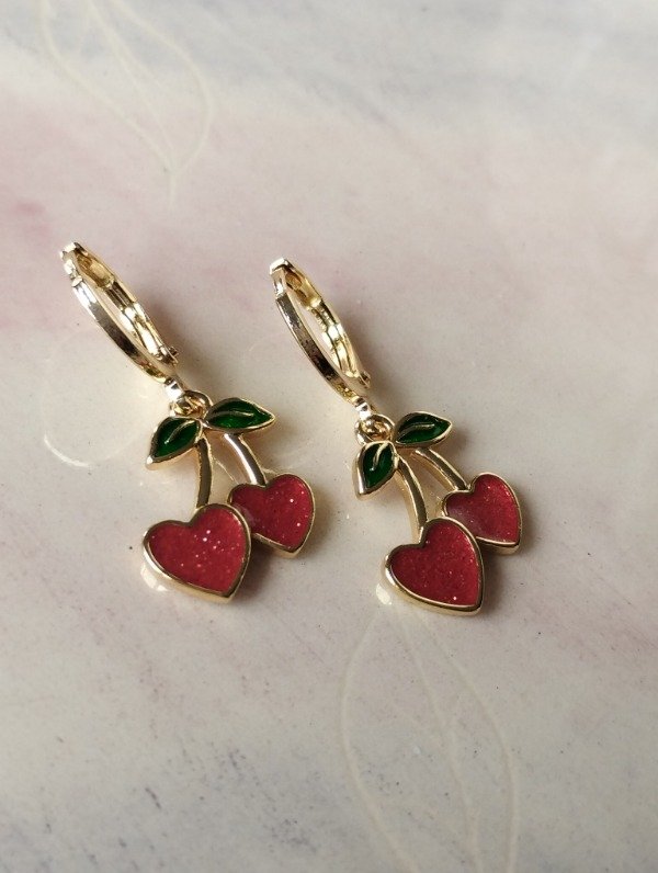 Producto - Aros argollas cerezas corazón