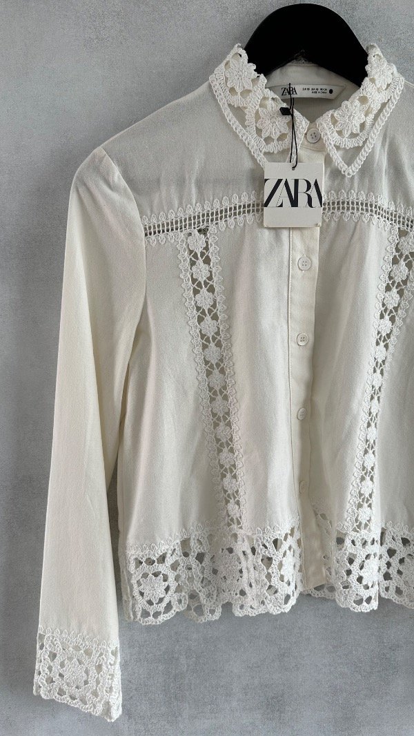 Producto - Camisa combinada crochet Zara - 12
