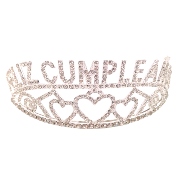Producto - Corona strass Feliz Cumpleaños Plateado
