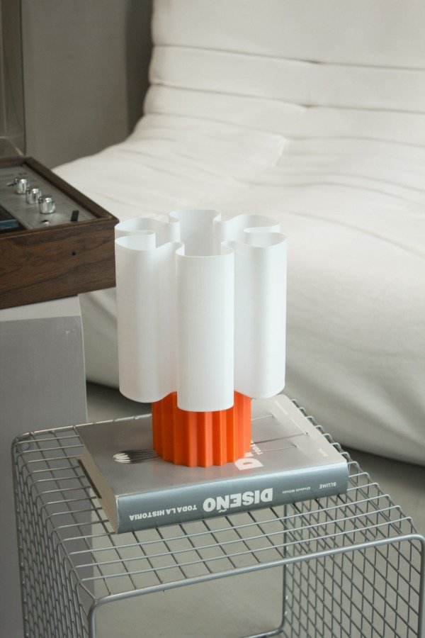 Producto - Lampara Flower Blanca y Naranja - 1