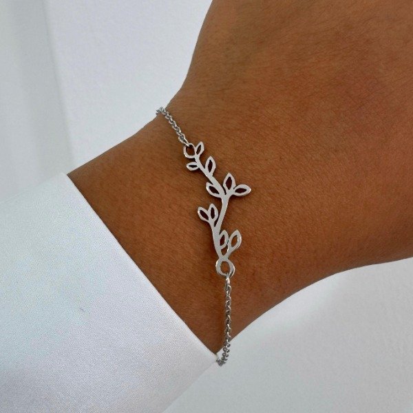Producto - PULSERA ACERO CENTRO RAMITA CALADA