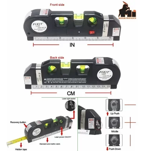 Producto - Nivel Laser Regla Triple Burbuja Lineas Increible