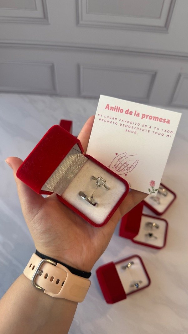 Producto - Caja de Anillos de la promesa heart cubic