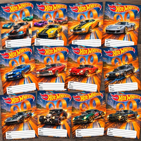 Producto - Diseños Digitales De Caratulas / Separadores Escolares De Hot Wheels