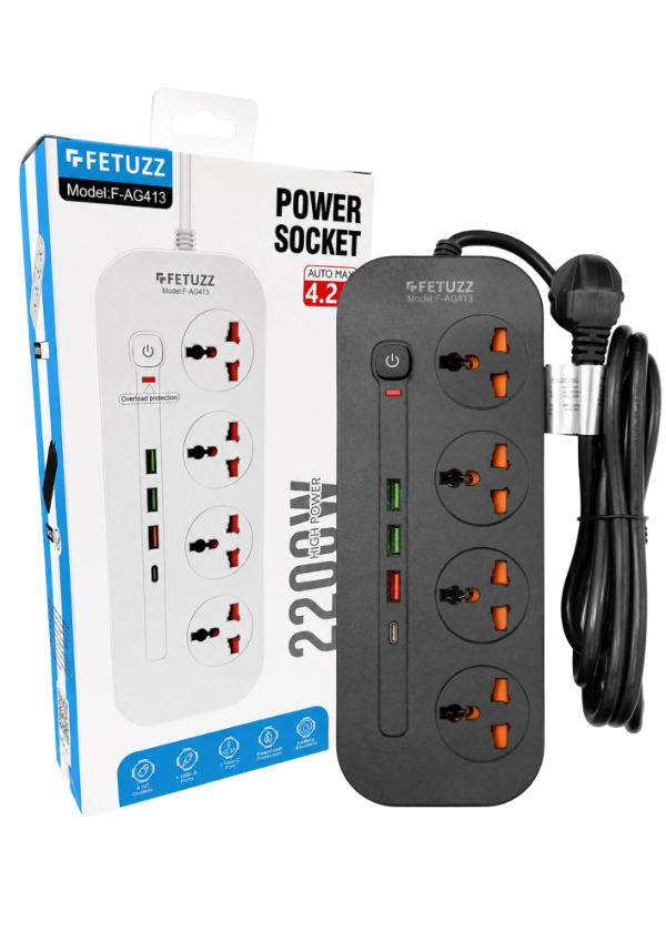Producto - ZAPATILLA POWER SOCKET 4.2A FETUZZ 413 #6957909822025