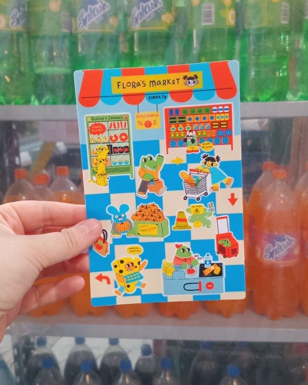Producto - Plancha de stickers transparentes "Supermercado"