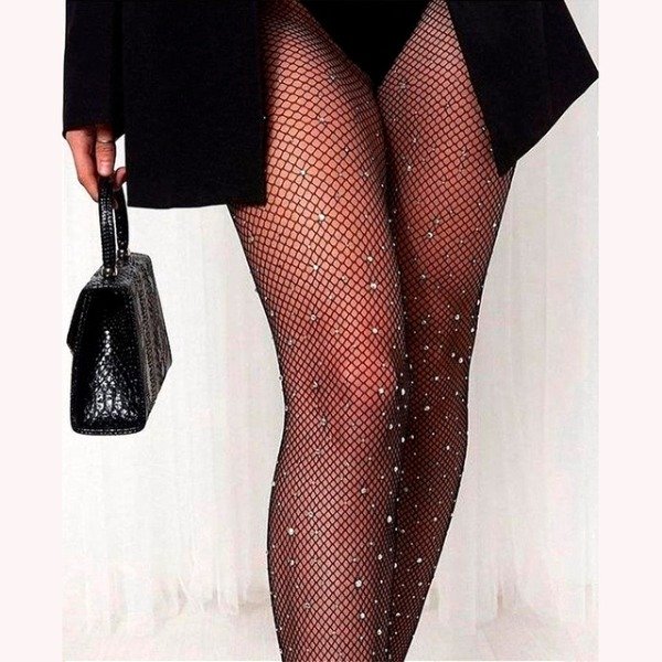 Producto - Medias de Red con Brillo Rojo/Negro/Blanco