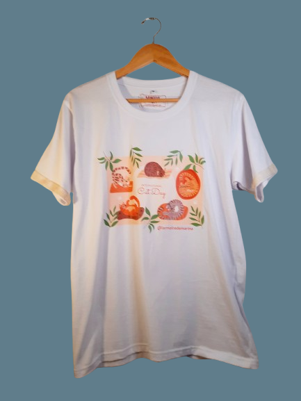 Producto - Remera Estampa Gatos naranjas