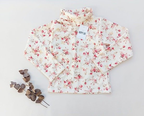 Producto - Polera Erica Morley - Natural flores rosas