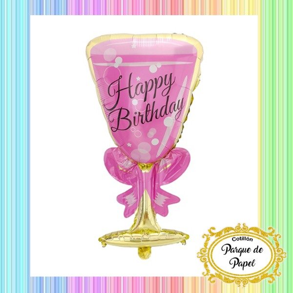 Producto - Globo metalizado Copa Feliz Cumpleaños (75cm)