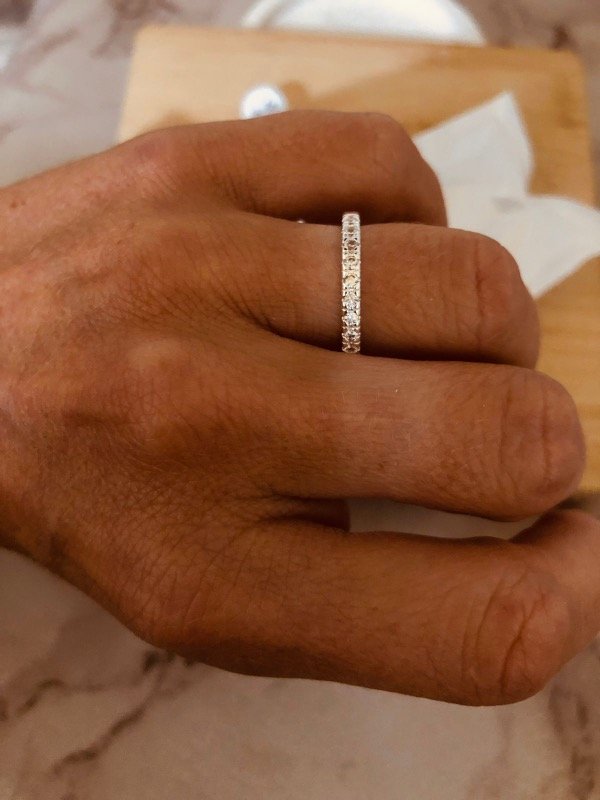 Producto - Anillo Sinfín micropave Acero Blanco
