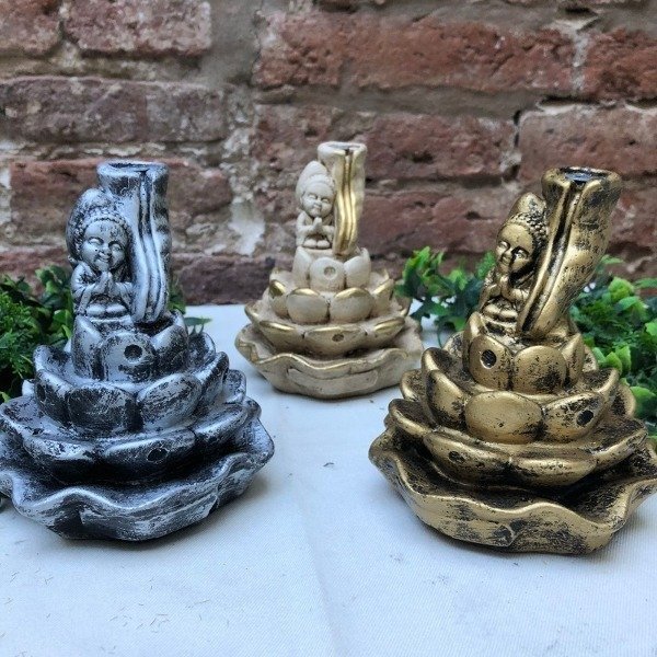 Producto - Cascada de Humo Triple flor de loto con Buda