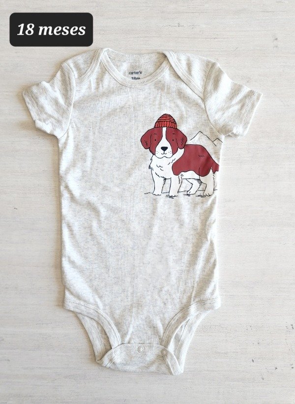 Producto - Body manga corta carters talle 18 meses gris perro