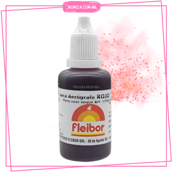 Producto - Colorante Rojo E para aerógrafo Fleibor 30cc
