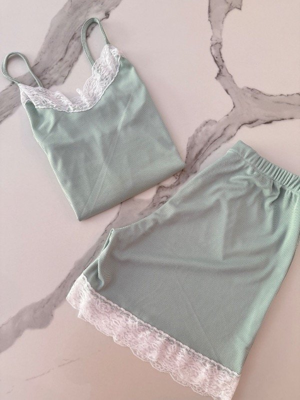 Producto - Pijama morley verde blanco