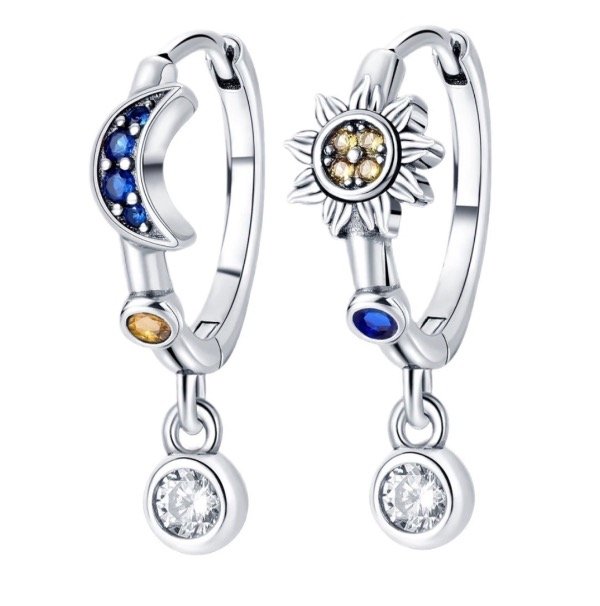 Producto - Aros Sol y Luna-Plata Esterlina S925