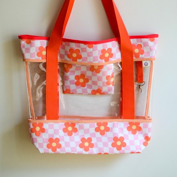 Producto - Bolso Playa Flower Naranja