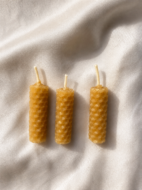 Producto - Pack velas de cera de abejas mini 5cm