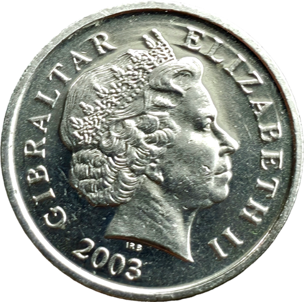 Producto - Gibraltar 5 Pence 2003 Mono y caramelo Km#775 XF - 1