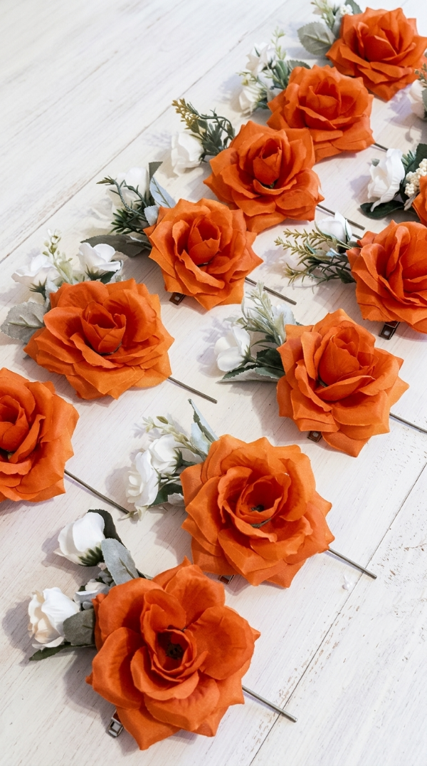 Producto - PACK X 10 Tocados Rosa Naranja 10 cm - 0