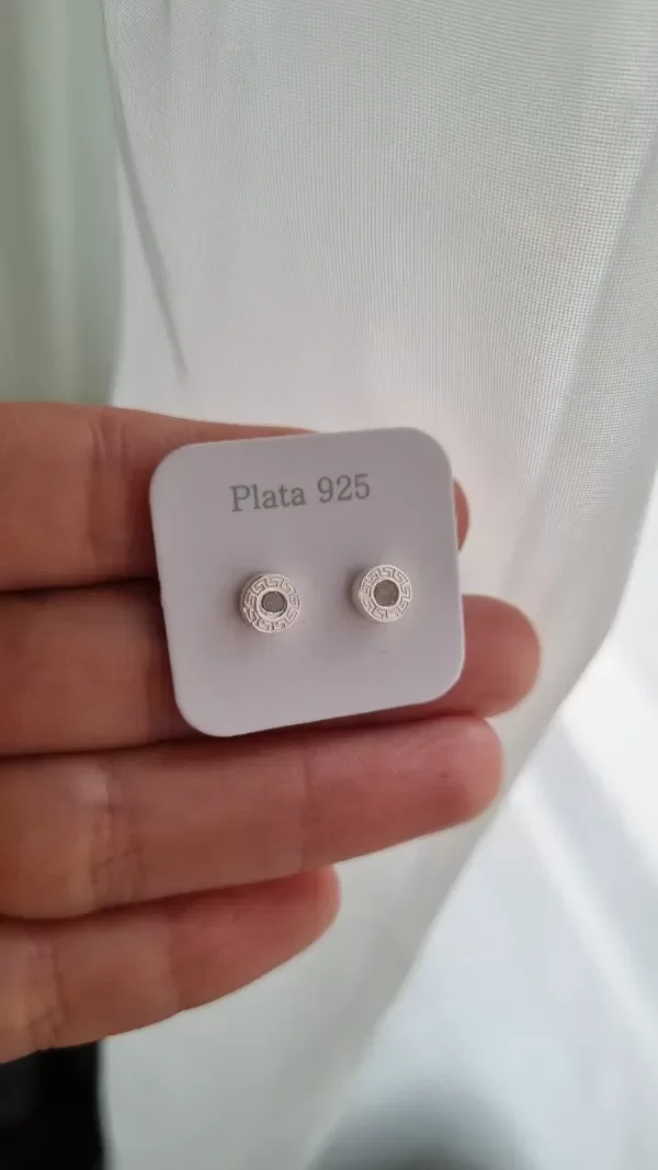 Producto - Aros pasantes con guarda y cubic blanco plata925