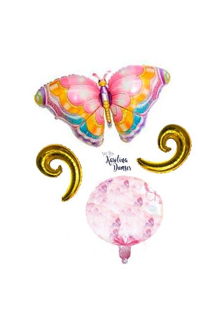 Producto - Set de Globos Colores Pasteles Mariposas y Deco Party . 69 Artículos - 2