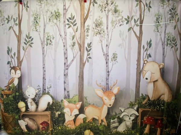 Producto - FONDO ANIMALITOS NORDICOS DEL BOSQUE CON FALLA 220X150 ANI05
