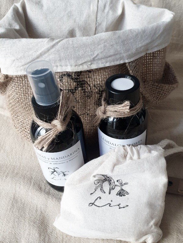 Producto - Contenedor + Spray125ml + Difusor125ml + Bolitas perfumadas