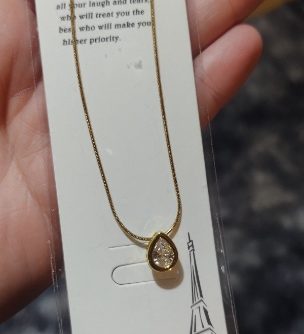 Producto - Conjunto dorado gota cristal