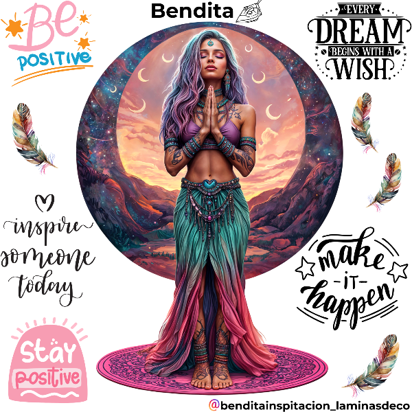 Producto - Bendita Plancha Mujer Yoga 30x30 cm