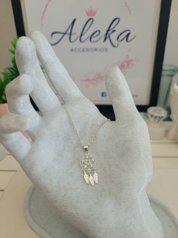 Producto - Collar atrapasueños de acero blanco - 1