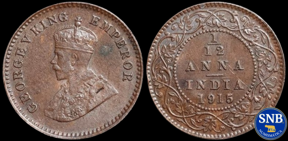 Producto - Imperio de la India - 1/12 Anna (1915) KM #509 - Estado del Raj Británico